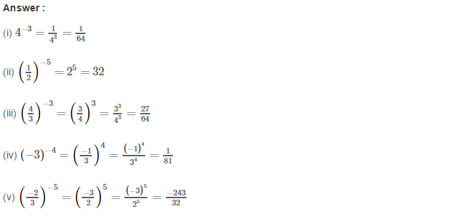 RS Aggarwal Solutions for Class 8 Maths Chapter 2–Exponents Exercise 2A Q1