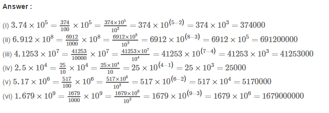 RS Aggarwal Solutions for Class 8 Maths Chapter 2–Exponents Exercise 2B Q2