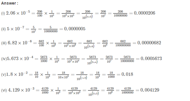 RS Aggarwal Solutions for Class 8 Maths Chapter 2–Exponents Exercise 2B Q7