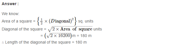 RS Aggarwal Solutions for Class 7 Maths Chapter 20–Mensuration Q12