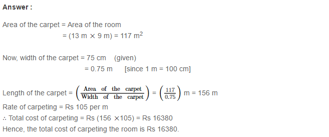 RS Aggarwal Solutions for Class 7 Maths Chapter 20–Mensuration Q6