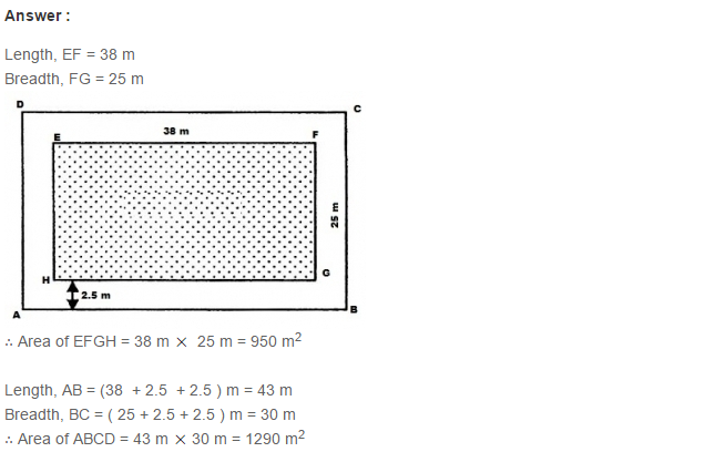 RS Aggarwal Solutions for Class 7 Maths Chapter 20–Mensuration Exercise 20B Q4