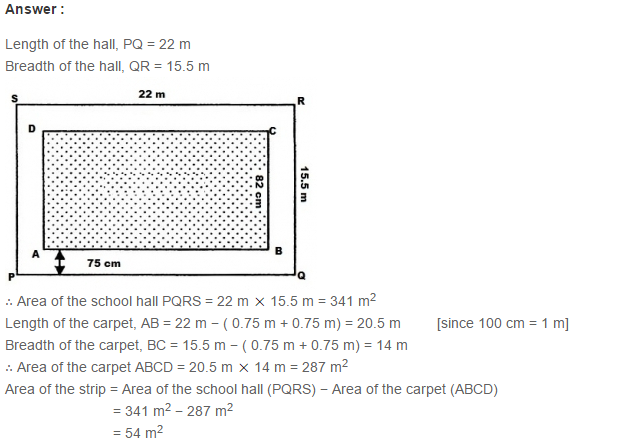 RS Aggarwal Solutions for Class 7 Maths Chapter 20–Mensuration Exercise 20B Q8