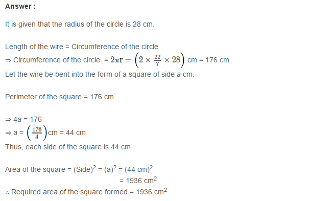 RS Aggarwal Solutions for Class 7 Maths Chapter 20–Mensuration Exercise 20F Q10