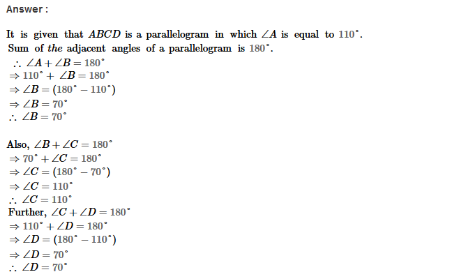 RS Aggarwal Solutions for Class 8 Maths Chapter 16–Parallelograms Exercise 16A Q1