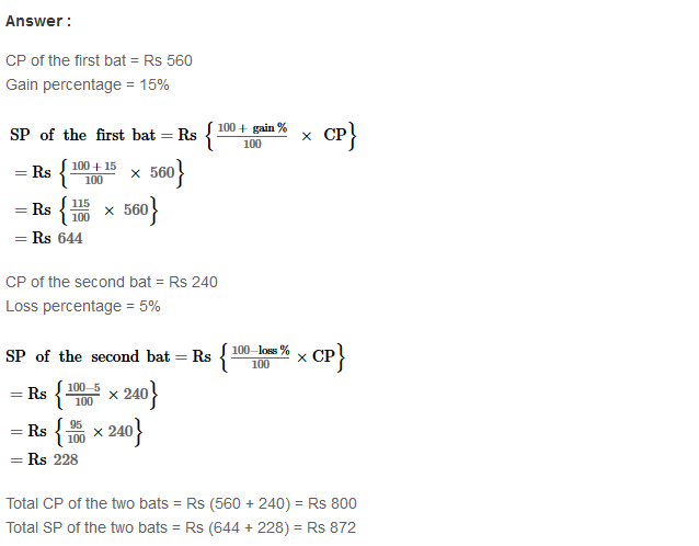 RS Aggarwal Solutions for Class 8 Maths Chapter 10–Profit and Loss Ex 10C Q22