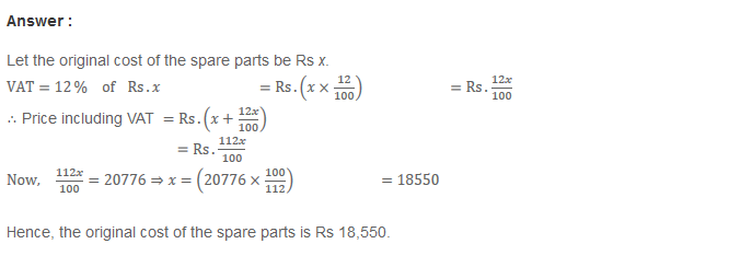 RS Aggarwal Solutions for Class 8 Maths Chapter 10–Profit and Loss Ex 10C Q7