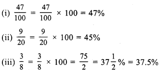 RS Aggarwal Solutions for Class 7 Maths Chapter 10–Percentage Ex 10A Question 1