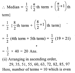 RS Aggarwal Solutions for Class 7 Maths Chapter 21–Collection and Organisation of Data (Mean, Median, and Mode) Ex 21B Question 2