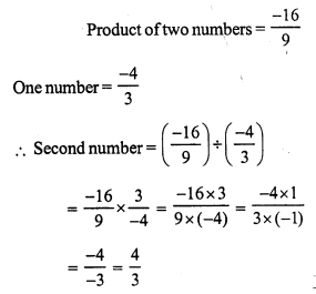 RS Aggarwal Solutions for Class 7 Maths Chapter 4–Rational Numbers Ex 4F Question 9