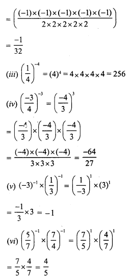 RS Aggarwal Solutions for Class 7 Maths Chapter 5–Exponents Ex 5A Question 9