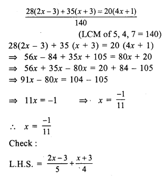RS Aggarwal Solutions for Class 7 Maths Chapter 7–Linear Equations in One Variable Ex 7A Question 23