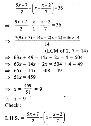 RS Aggarwal Solutions for Class 7 Maths Chapter 7–Linear Equations in One Variable Ex 7A Question 26