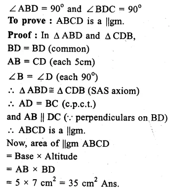 RS Aggarwal Solutions for Class 9 Maths Chapter 10–Area Question 1