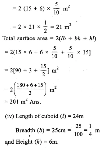 RS Aggarwal Solutions for Class 9 Maths Chapter 13–Volume and Surface Area Ex 13A Question 1
