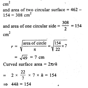 RS Aggarwal Solutions for Class 9 Maths Chapter 13–Volume and Surface Area Ex 13B Question 7