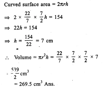 RS Aggarwal Solutions for Class 9 Maths Chapter 13–Volume and Surface Area Ex 13B Question 8