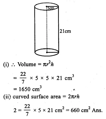 RS Aggarwal Solutions for Class 9 Maths Chapter 13–Volume and Surface Area Ex 13B Question 1