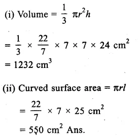 RS Aggarwal Solutions for Class 9 Maths Chapter 13–Volume and Surface Area Ex 13C Question 4