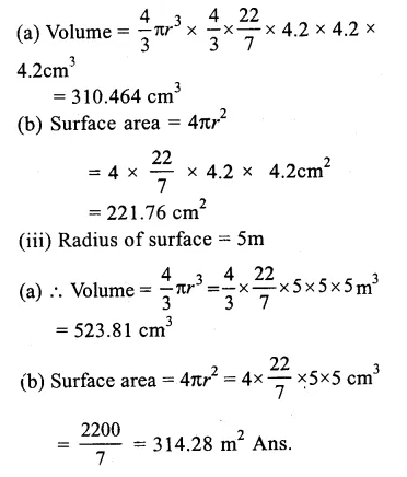 RS Aggarwal Solutions for Class 9 Maths Chapter 13–Volume and Surface Area Ex 13D Question 1