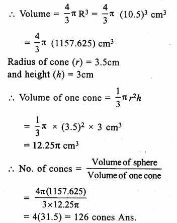 RS Aggarwal Solutions for Class 9 Maths Chapter 13–Volume and Surface Area Ex 13D Question 10