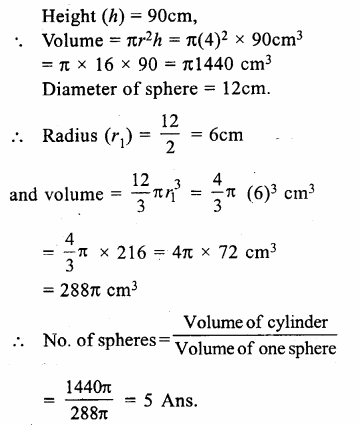 RS Aggarwal Solutions for Class 9 Maths Chapter 13–Volume and Surface Area Ex 13D Question 11