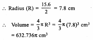 RS Aggarwal Solutions for Class 9 Maths Chapter 13–Volume and Surface Area Ex 13D Question 14