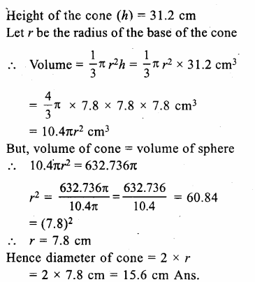 RS Aggarwal Solutions for Class 9 Maths Chapter 13–Volume and Surface Area Ex 13D Question 14