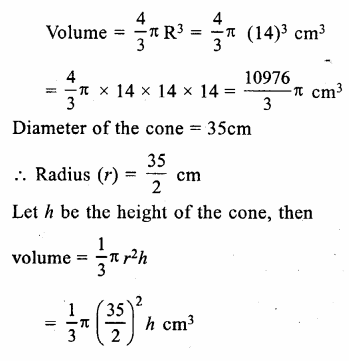 RS Aggarwal Solutions for Class 9 Maths Chapter 13–Volume and Surface Area Ex 13D Question 15