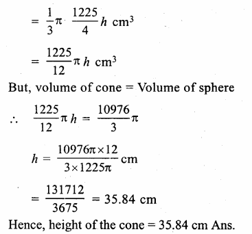 RS Aggarwal Solutions for Class 9 Maths Chapter 13–Volume and Surface Area Ex 13D Question 15