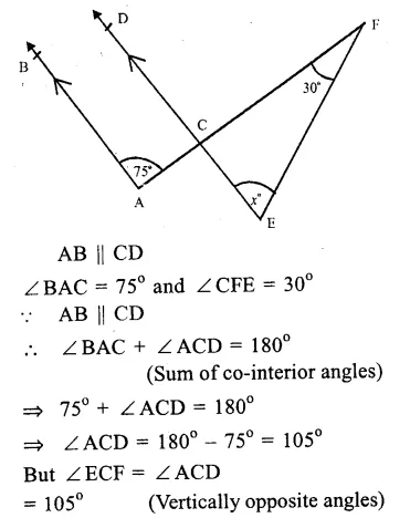 RS Aggarwal Solutions for Class 9 Maths Chapter 4–Lines and Triangles Ex 4A Question 11