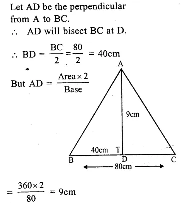 RS Aggarwal Solutions for Class 9 Maths Chapter 7–Areas Question 10