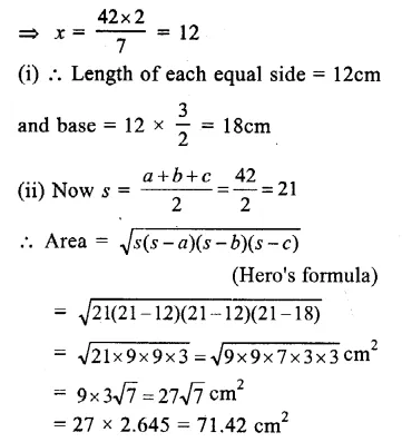 RS Aggarwal Solutions for Class 9 Maths Chapter 7–Areas Question 11