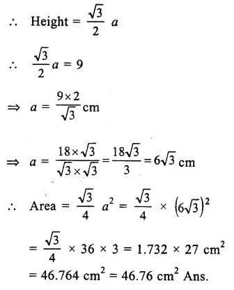 RS Aggarwal Solutions for Class 9 Maths Chapter 7–Areas Question 16