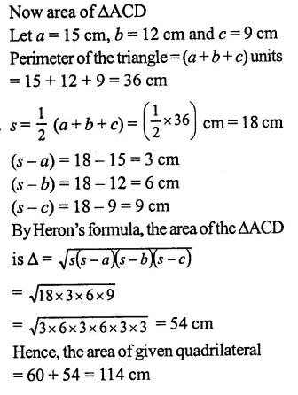 RS Aggarwal Solutions for Class 9 Maths Chapter 7–Areas Question 19