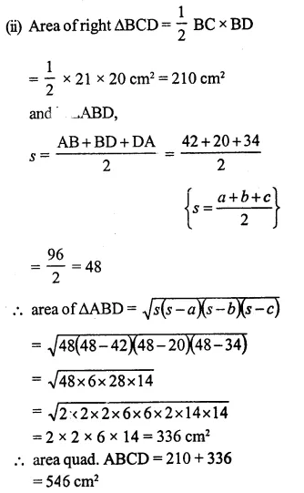RS Aggarwal Solutions for Class 9 Maths Chapter 7–Areas Question 20