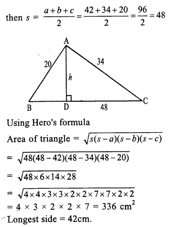 RS Aggarwal Solutions for Class 9 Maths Chapter 7–Areas Question 3