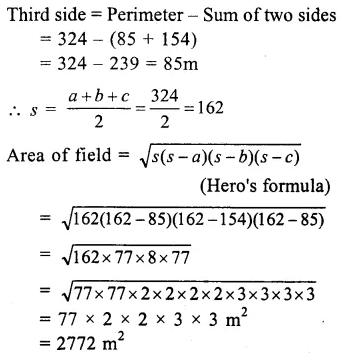 RS Aggarwal Solutions for Class 9 Maths Chapter 7–Areas Question 8