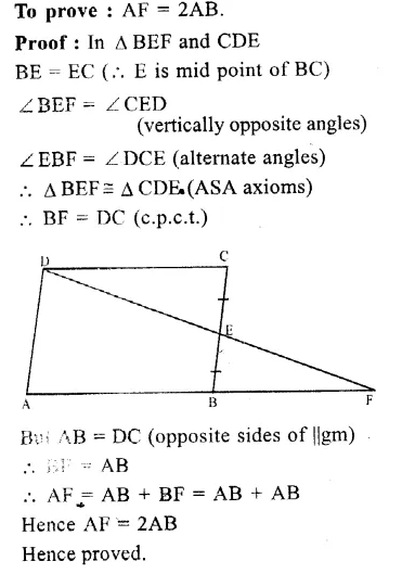 RS Aggarwal Solutions for Class 9 Maths Chapter 9–Quadrilaterals and Parallelograms Ex 9B Question 19