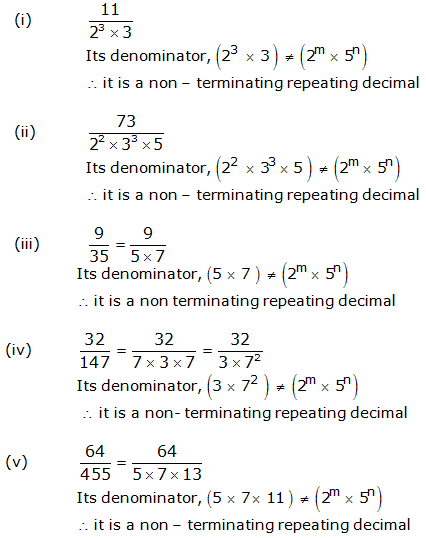 RS Aggarwal Solutions for Class 10 Maths Chapter 1–Real Numbers Exercise 1B Questions 1
