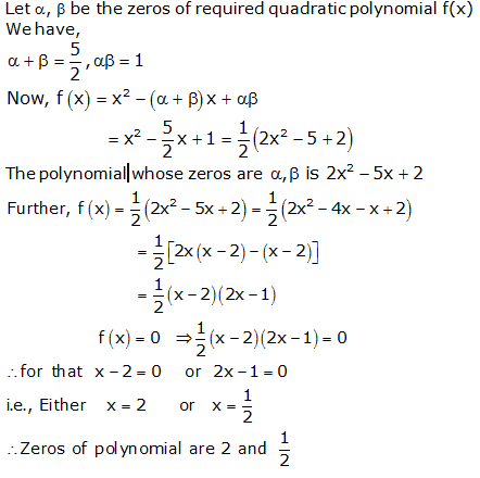 RS Aggarwal Solutions for Class 10 Maths Chapter 2–Polynomials Exercise 2A Question 14