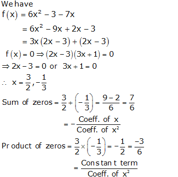 RS Aggarwal Solutions for Class 10 Maths Chapter 2–Polynomials Exercise 2A Question 5