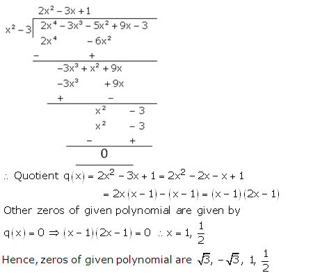 RS Aggarwal Solutions for Class 10 Maths Chapter 2–Polynomials Exercise 2B Question 16