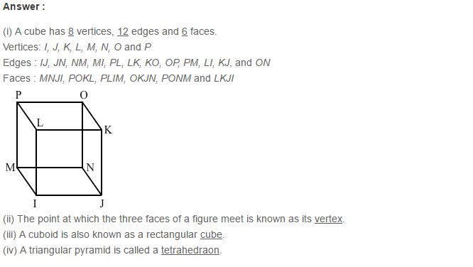 RS Aggarwal Solutions for Class 8 Maths Chapter 19–Three-Dimensional Figures Ex 19A Q4