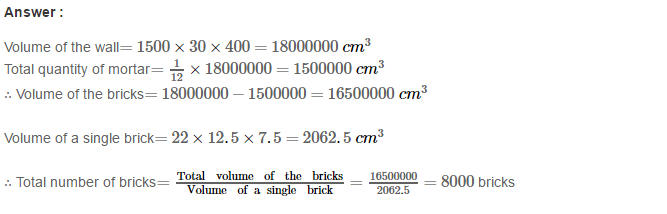 RS Aggarwal Solutions for Class 8 Maths Chapter 20–Volume and Surface Area of Solids Ex 20A Q10