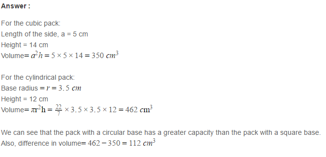 RS Aggarwal Solutions for Class 8 Maths Chapter 20–Volume and Surface Area of Solids Ex 20B Q12