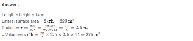 RS Aggarwal Solutions for Class 8 Maths Chapter 20–Volume and Surface Area of Solids Ex 20B Q8