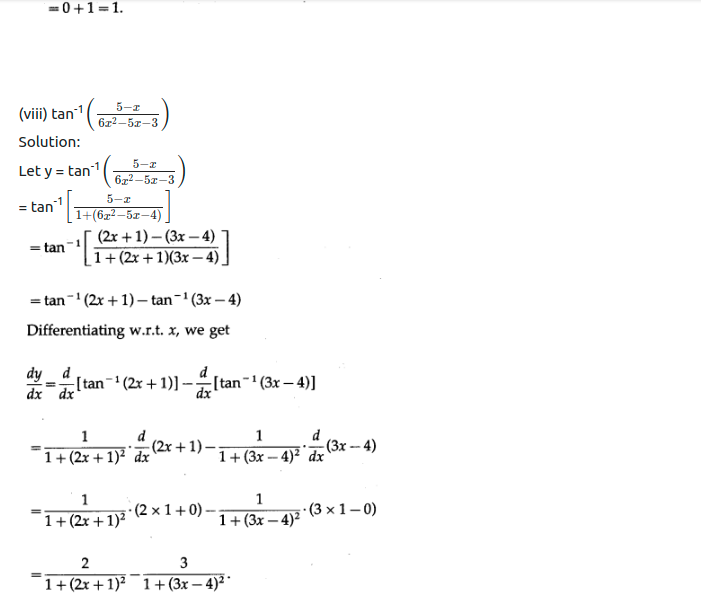 Maharashtra Board Solutions Class 12-Arts & Science Maths (Part 2): Chapter 1- Differentiation Ex 1.2