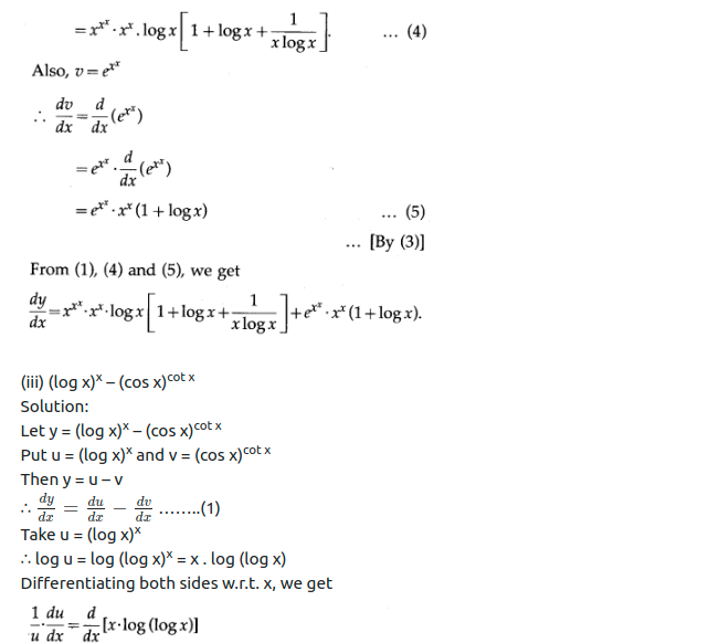 Maharashtra Board Solutions Class 12-Arts & Science Maths (Part 2): Chapter 1- Differentiation Ex 1.3