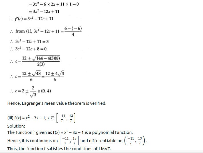 Maharashtra Board Solutions Class 12-Arts & Science Maths (Part 2): Chapter 2- Applications of Derivatives Ex 2.3
